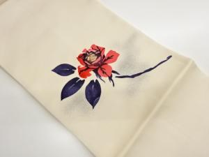 塩瀬型染薔薇模様名古屋帯